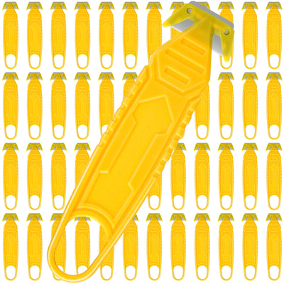 30 Pcs Safety Box Cutter with Concealed Blade Opener, Yellow