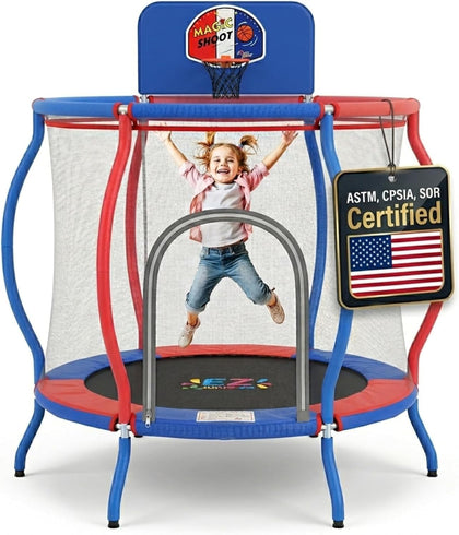 48'' Mini Trampoline with Net - ASTM Approved, 40'' Trampoline for Kids 3-6 Age - Durable 3ft/4ft Trampoline Toddler