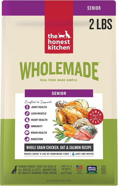 Wholemade Whole Grain Senior Dog Food, Chicken, Oat & Salmon Recipe, Human Grade Dehydrated Dog Food, Overall Health