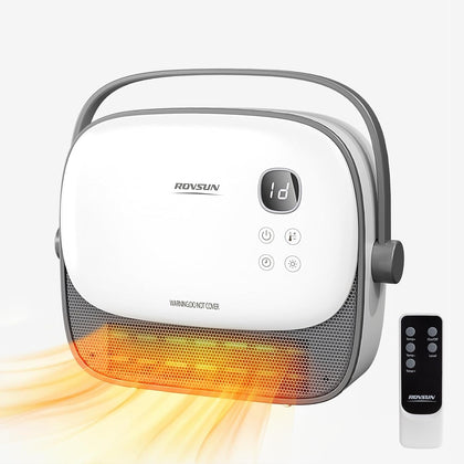 1500W Small Wall Mounted Space Heater with Remote Control, PTC Heating Element & 3s Fast Heating, Wall Electric