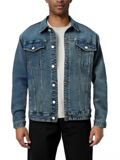 Men's Casual Classic Denim Jacket Slim Fit Fashion Jean Coat