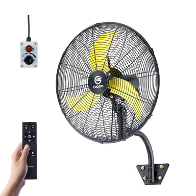 FUGOO 20 Inch Outdoor Wall-Mounted Fan, 4000 CFM, IP54, Oscillating