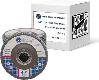 4.5" x 7/8" Premium Zirconia T29 Angled Flap Discs 4 1/2 for Angle Grinder, Sanding Discs, Finishing, Rust, Stock