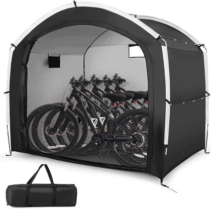 Bike Storage Shed for 5 Bikes, UPF50+ Outdoor Portable Bicycle Storage Shelter Tent with 210D Oxford Fabric, Heavy