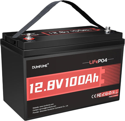 12V 100Ah LiFePO4 Battery Group 31 Lithium Battery 100A BMS | Low-Temp Protection 1280Wh IP65 15000+ Deep Cycles, for