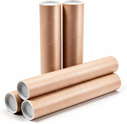 3"x15" Mailing Tubes with Caps, 8 Pack Cardboard Shipping Tube