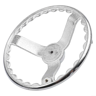Chrome-Plated Cast Iron Handwheel for Machinery โ 3/4/5/6/8/10/12 Inch Round Rim with Corrugated Inner Ring, 3-Spoke Design, Electroplated Steel, Compatible with Lathes, CNC, 3D Pr(12 Inch)