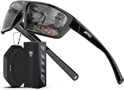 0.8 oz Polarized Sunglasses Men TR90 Wrap Around UV400 Fishing Sports | Lightweight Anti Slip Design, Reduces Glare