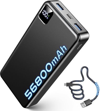 Portable Charger Power Bank, 56800mAh Battery Pack, 22.5W Fast Charging Portable Phone Charger for Camping Travel