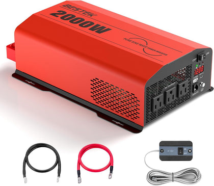 2000 Watt Pure Sine Wave Power Inverter 12V DC to 110V/120V AC Converter for Home, RV, Truck, Off-Grid Solar Power 3