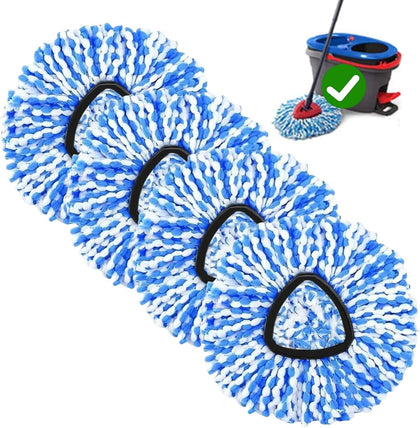 4-Pack Spin Mop Replacement Head for O-Ceda RinseClean Spin Mop Refill 2-Tank System Microfiber Deep Cleaning Machine