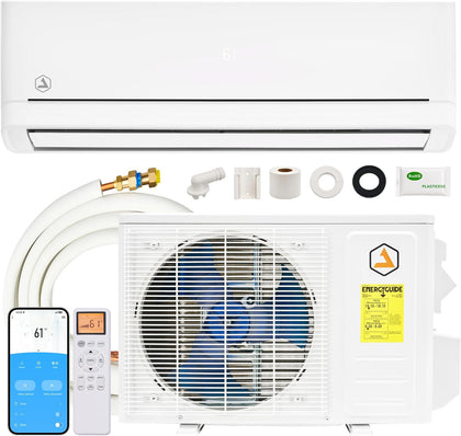 Easy DIY Series 12,000 BTU 115V Mini Split AC & Heat Pump, 18 SEER2 | Indoor Unit Pre-Wired & Vacuum-Free Outdoor