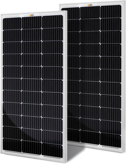 200 Watt 12 Volt Monocrystalline Solar Panel 2 Pack of 9BB Cell 100W High Efficiency Solar Module Charge Battery for