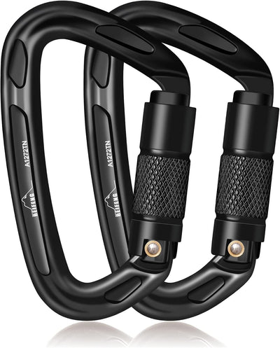 25KN Auto Locking Carabiner - UIAA Certified Heavy Duty Climbing Carabiners for Rock Climbing, Camping, Rappelling