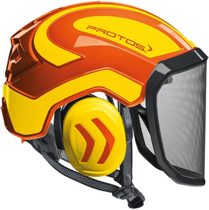 Protos Integral Arborist Helmet - Orange & Neon Yellow
