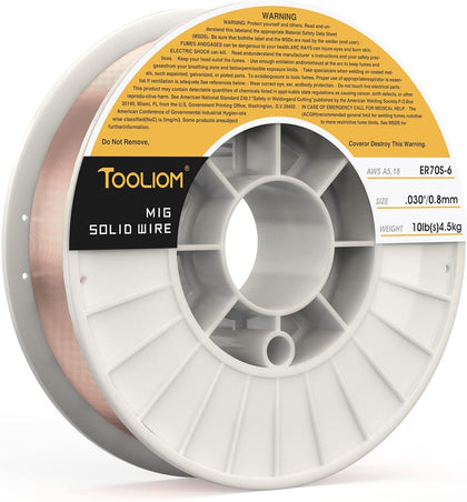 ER70S-6 0.030" Mild Steel MIG Welding Wire 10LB | High manganese & silicon for strong welds, minimal spatter, smooth