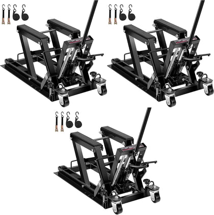 1500 LBS Hydraulic Motorcycle Lift Jack, Heavy-Duty Steel ATV Lift Stand with Wheels & Handle, for Motorcycles, Dirt