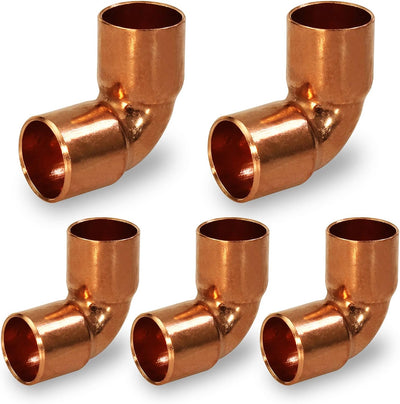 DDMO0034-5 90 degrees Short Turn Sweat Elbow Copper Fittings, 3/4