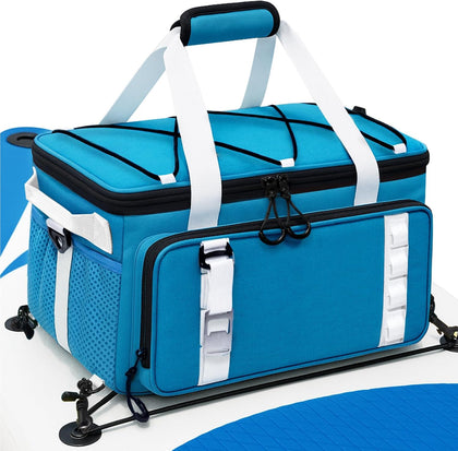 Paddle Board Cooler Bag, 25L Insulated SUP Deck Bag Fits 30 Cans, Water-Resistant Kayak Cooler with Top Bungee