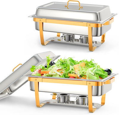 Chafing Dishes for Buffet 2 Pack, 8QT Food Warmers for Parties