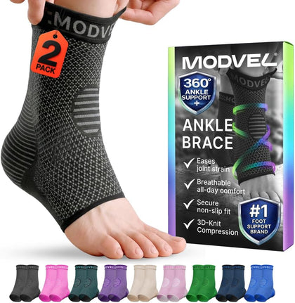 Foot & Ankle Brace Socks for Sprained Ankle Compression Sleeve - Foot Support for Women & Men - Tendonitis &