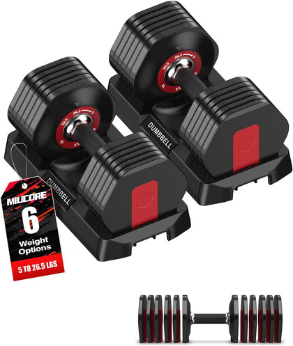 Adjustable Dumbbell Set, All in One Weights Dumbbell with Non-Slip Handle, 1 Hand Quick Adjust weight set for Home Gym