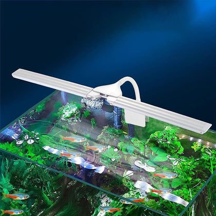 LED Aquarium Light Full Spectrum Clip Fish Tank Light Plants Light 360° Adjustable 2 Light Bar Super-Bright 6W