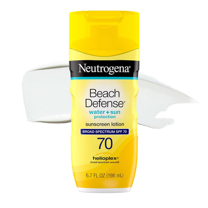 Neutrogena Beach Defense Sunscreen Lotion, SPF 70, 6.7 fl. oz | Face & Body, Broad Spectrum for UVA/UVB Protection