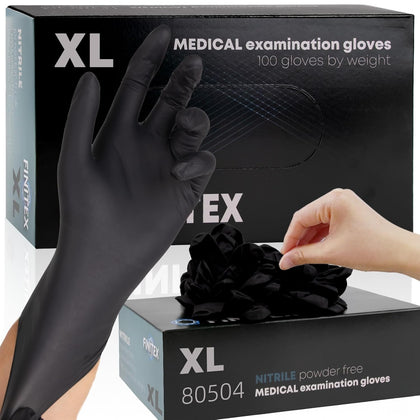 Black Nitrile Disposable Gloves 5mil Medical Exam 100PCS,XL