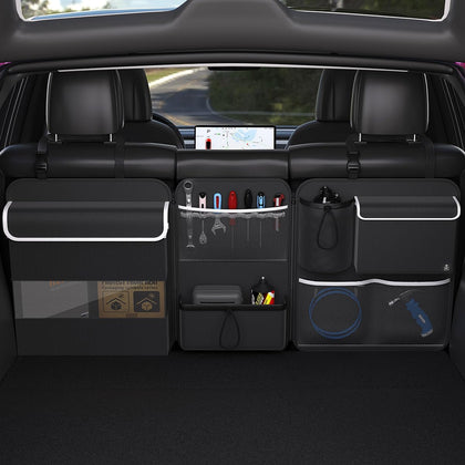Back Seat Trunk Organizer Hanging Car Organizer Trunk Foldable Cargo Storage with 7 Large Pockets