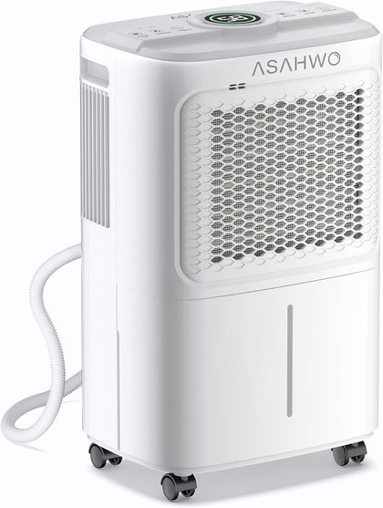 2500 Sq.Ft Dehumidifier for Basement Home, ASAHWo 34 Pints Dehumidifier with Drain Hose, Quiet Portable Dehumidifiers