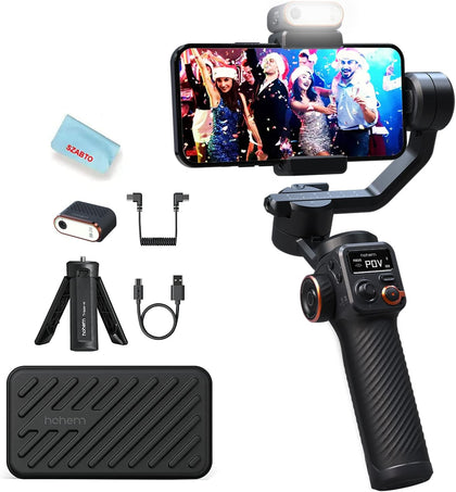iSteady M6 Kit Gimbal Stabilizer for iPhone &Android,3-Axis Gimbal | AI Tracking,Magnetic Fill Light,0.91-inch OLED