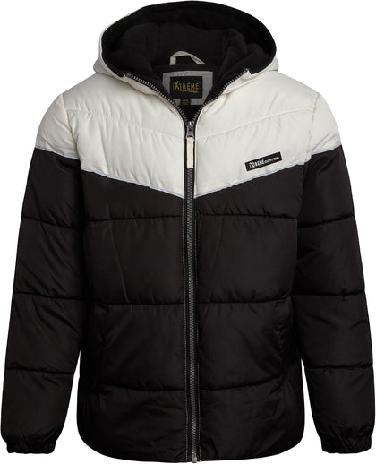 Boys Puffer Jacket Polar Fleece Lined Winter Coat | Warm Wind and Water Resistant Outerwear, Cozy Insulated Layer for