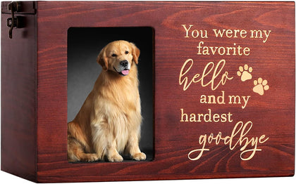 Pet Memorial Urns for Dogs or Cats Ashes with Photo Frame