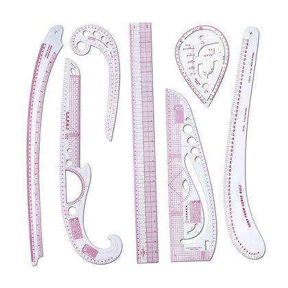 French Curve Ruler Set for Pattern Making, 11 Piece Sewing Measuring Tools, Flexible Dressmakers Rulers for Tailors