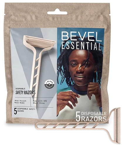 Essentials Disposable Safety Razors for Men, Double Edge Stainless Steel Blade Helps Prevent Nicks and Razor Bumps
