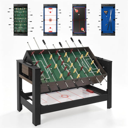 54" 4-in-1 Swivel Multi-Game Table -Combo Game Table Set for Kids, Adults - Indoor and Outdoor Arcade Sports Table