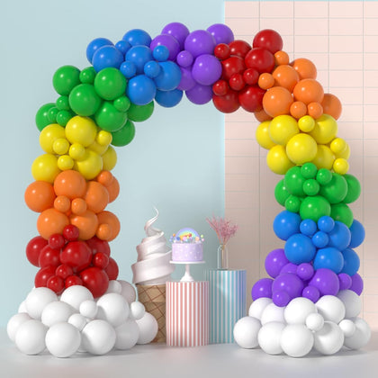 Rainbow Balloons Arch Kit - 175 Pcs party balloons , balloons for birthday party , balloon assorted colors ,kids'