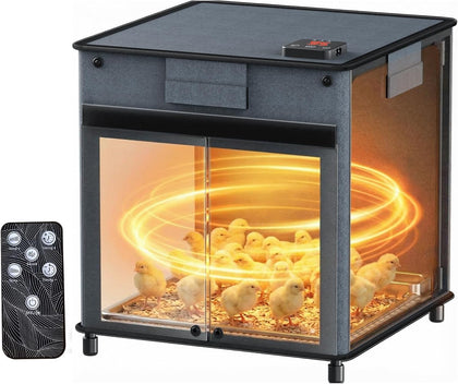 Brooder Box for Chicks,200W Chicken Brooder Heater with Adjustable Temp(77~95℉)&9H Timer&Removable Feeder