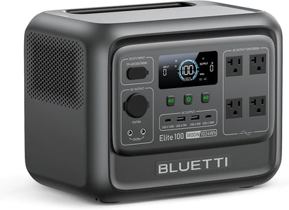 Elite 100 V2 Portable Power Station, 1024Wh LFP Battery Backup w/ 4 1800W AC Ports (3600W Surge), 35% Smaller, Fast