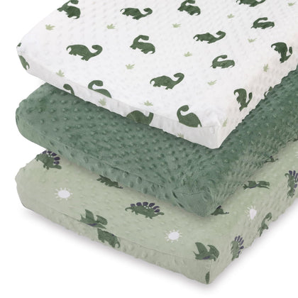 Baby Changing Pad Covers Boy, Minky Changing Table Sheets, Dinosaur Nursery Decor, Sage Green Baby Items