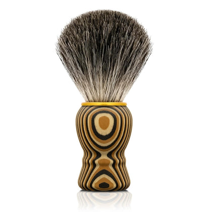 Hand Crafted Pure Badger Shaving Brush for Wet Shave, Soft Bristle, Art Annual Ring Wood Handle, Best Gift for