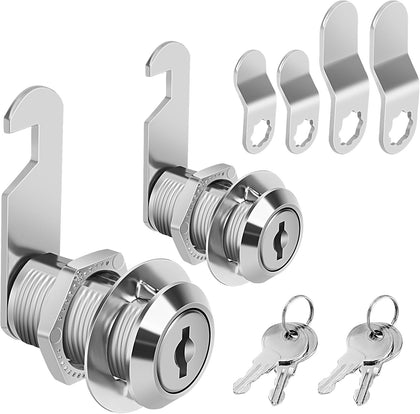 Cabinet Cam Lock Keyed Alike, 1-1/8'' (Length) Cylinder Fits on 7/8'' Max Panel Thickness, Secure File Drawer Mailbox