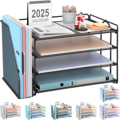4-Tier Paper Organizer With Magazine Holder, Desk Organizers and Accessories, Desk Accessories & Workspace