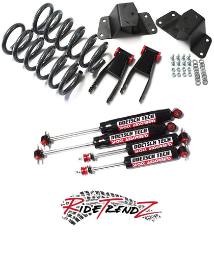Compatible with Chevrolet GMC Silverado Sierra 1500 99-06 Pickup Lowering Kit 3" Front Drop Coil Springs + 4" Rear