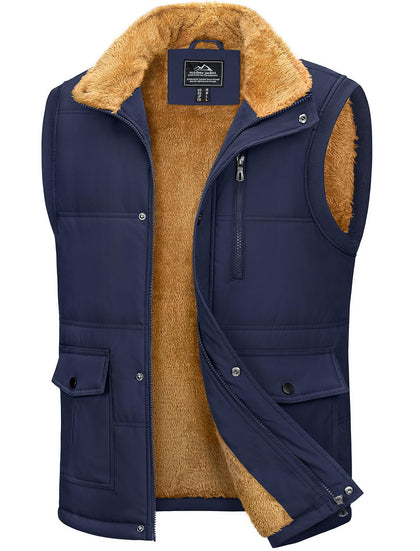 Mens Vest Outerwear Sherpa Vest Warm Vest Thermal Quilted Vest Snow Internal Vest Pad Casual Vest Insulated Thick Vest