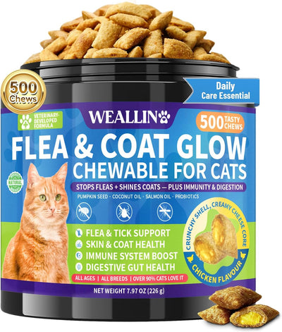 Flea and Tick Prevention for Cats, Cat Flea and Tick Treatment, 500 Chews