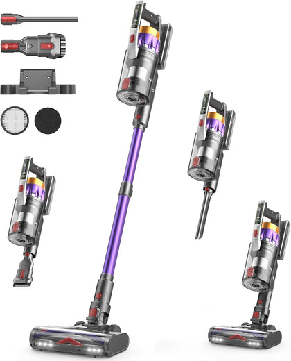Cordless Vacuum Cleaner, 650W 55KPa 70 Mins Self-Standing Stick Vacuum, Lightweight Vacuum for Everyone, Anti-Tangle