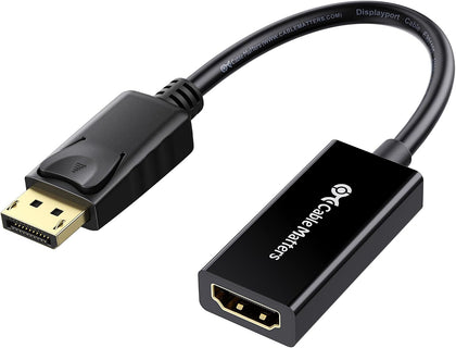 4K DisplayPort to HDMI Adapter, 4K DP to HDMI Adapter | One-Way DP to HDMI, 4K@30Hz, DP and DP++ Compatible, Up to