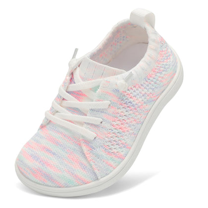 Toddler Shoes Girls Boys Wide Shoes Kids Zero Drop Minimalist Sneakers Barefoot Slip on Tennis Sneakers Color White 6